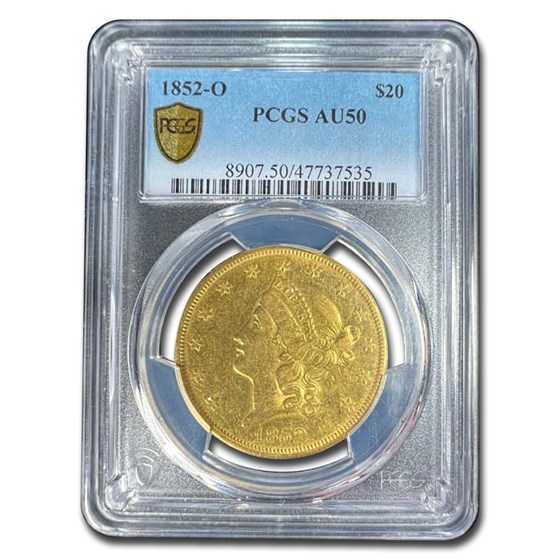 1852-O $20 Liberty Gold Double Eagle AU-50 PCGS 1852-O $20 Liberty Gold Double Eagle AU-50 PCGS